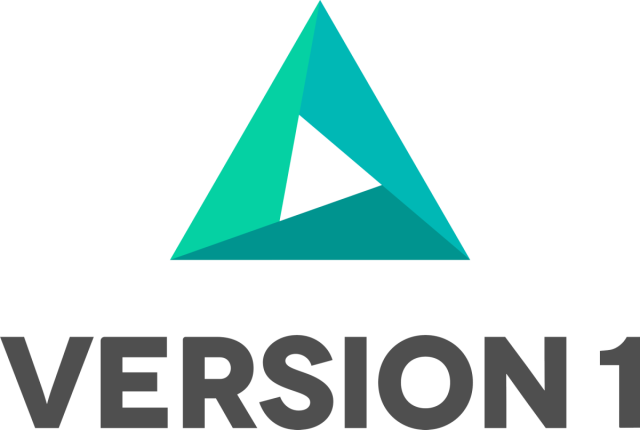 Version 1 Primary Colour Logo - Charcoal Text - 2000 x 1344